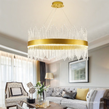 Decorative round pendant hanging lighting lamps fixture gold k9 modern luxury crystal chandelier